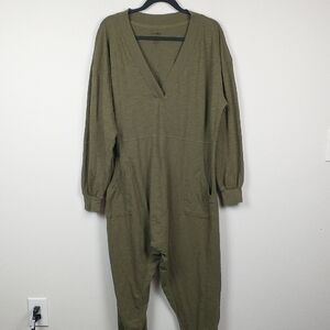 NATURAL LIFE Johnnie Cotton Jumpsuit Womens Small Green